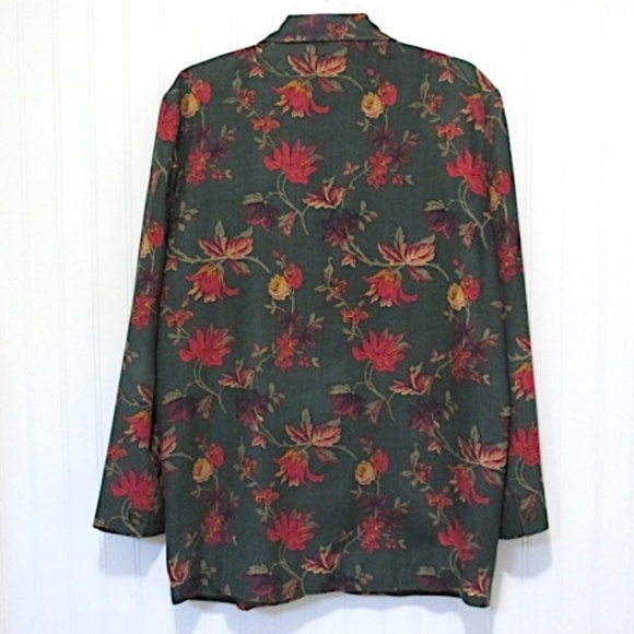 Vintage Saks Fifth Avenue Silk Blend Floral Blazer, Size 12 - Picture 2 of 7